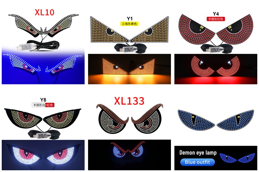 Luz LED ojos para coche - 13 diseños surtidos
