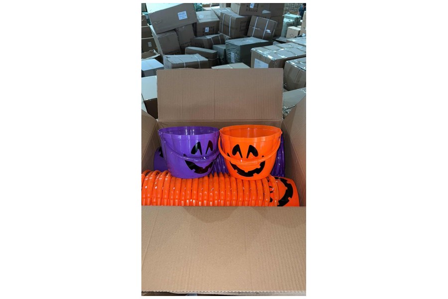 Cubo de plástico con luz LED - Día de Muertos